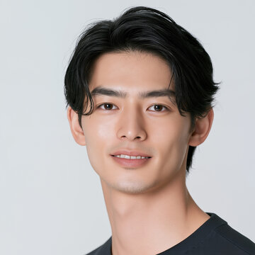 日本人男性, 男性, 若い男性, イケメン, 俳優風, ポートレート, 人物, 顔, 笑顔, ビジネスマン, ビジネス, スーツ, ジャケット, ファッション, ヘアスタイル, 黒髪, 茶髪, 金髪, 清潔感, 爽やか, 美容, メンズビューティー, モデル, スタジオ撮影, 白背景, ベージュ背景, コピースペース, バナー素材, 広告, 広告素材, 人物素材, プロフィール, 証明写真風, 上