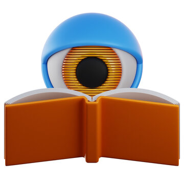 Child Reading Storybook 3D Illustration