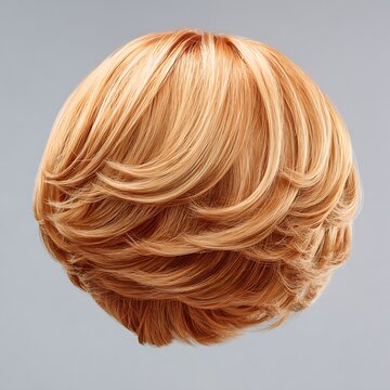 Layered strawberry blonde bob hairstyle and golden highlights