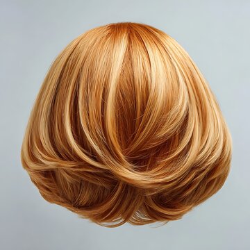 Strawberry blonde layered bob wig hairpiece for beauty and fashion