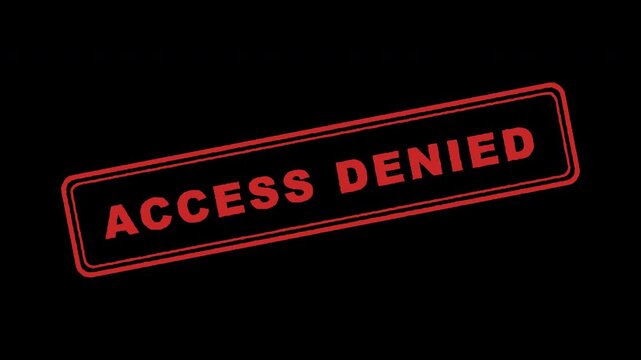 Red access denied rubber stamp imprint stamping on transparent background
