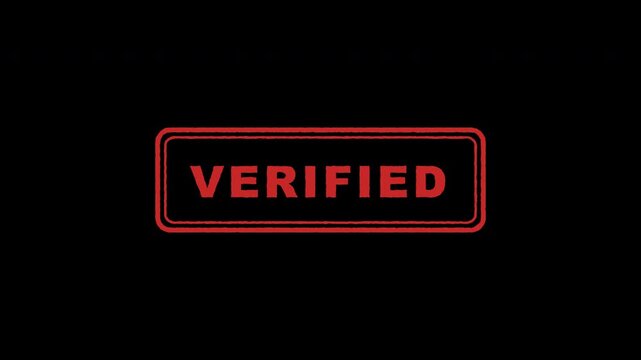 Red verified stamp mark appearing with isolated transparent alpha background