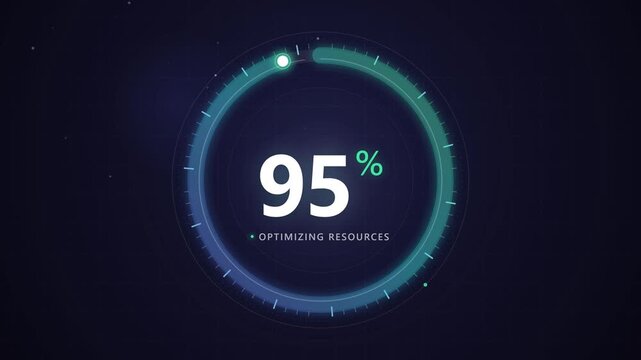 Motion Graphic Circular Percentage Loader Animation with Color Gradient