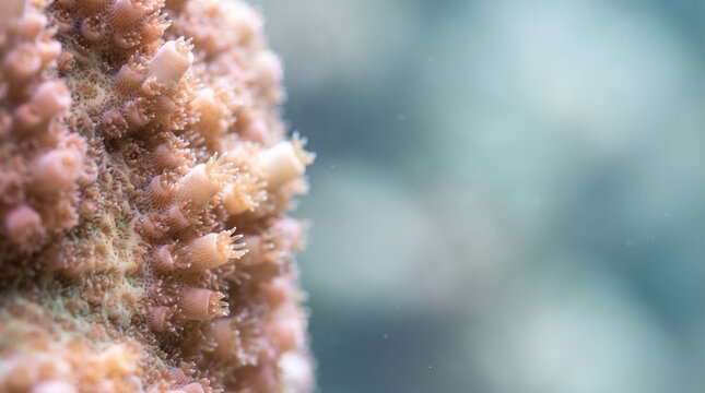 Coral surface pores polyps macro for marine biology education and ocean conservation blogs
