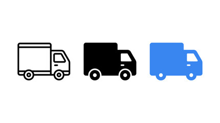 Plakat Cargo delivery truck icon set for transportation and shipping logistics