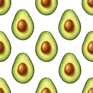 seamless pattern of avocado