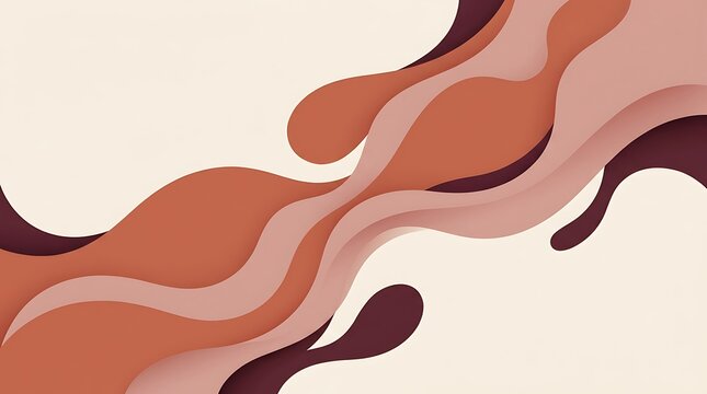 Flowing organic ribbons in warm earth tones with layered depth
