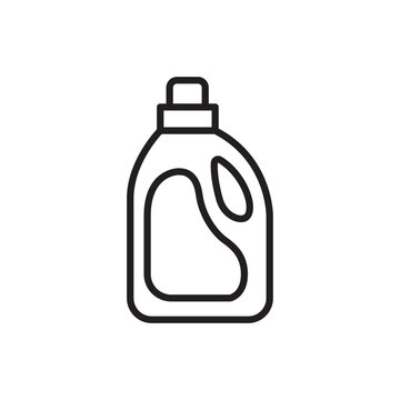 Minimalist bold line icon of a fabric softener bottle isolated on white background.