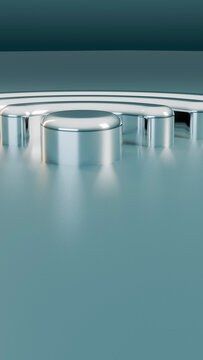 Close-up of shiny metal gear teeth in industrial machinery