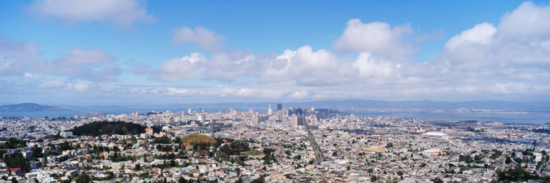 San francisco cityscape with skyline and bay