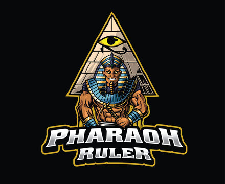Ancient Egyptian Pharaoh Mascot Logo Illustration