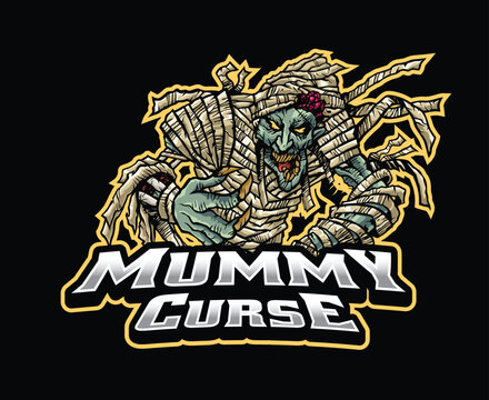 Ancient Egyptian Mummy Mascot Logo Illustration