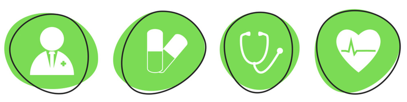 3 gr&uuml;ne Kontakt Icons - Button Banner
