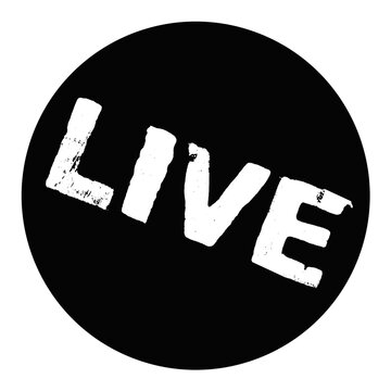 Live - Runder schwarzer Button