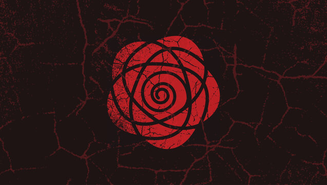 Rose symbol, color vector illustration