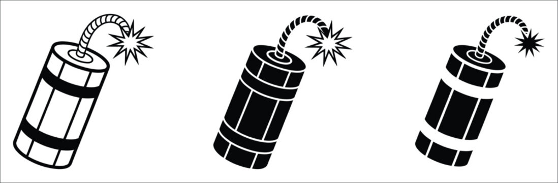 Hand Grenade Symbol, Minimal Black Line Art and Filled Vector Shapes Representing Military Weapons, Defense Equipment and Combat Concepts.