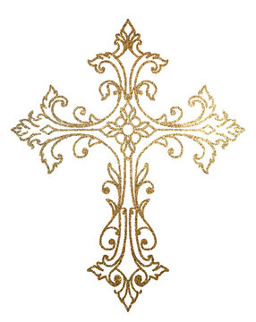 Cross christian gold glitter religious