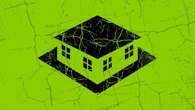 symbol of a single-story house, color vector illustration