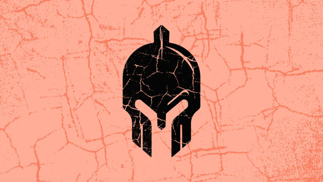 spartan helmet symbol, color vector illustration