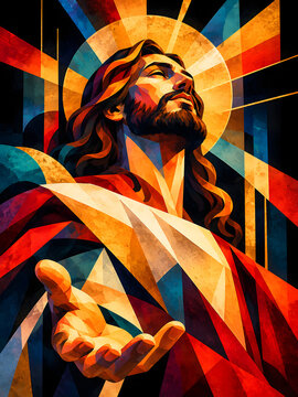 Pop Art Deco Jesus Christ Portrait