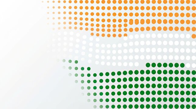 Abstract indian republic day tricolor background featuring a creative dotted pattern design for national holiday celebration projects