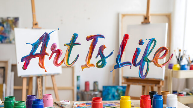 Frozen Splashing Liquid Paint Typography Quote