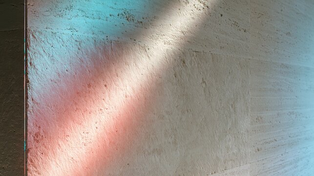 Colorful Light On Textured Concrete Wall