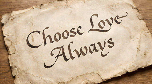 Dark Ink Calligraphy Quote on Vintage Parchment