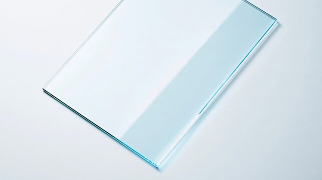 Transparent Glass Panel on White Surface