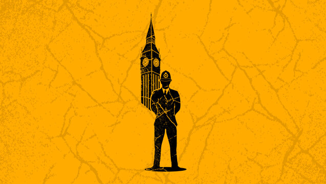 British Policeman symbol, color vector illustration