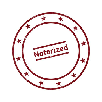 Notarized stamp with red circular seal and black text