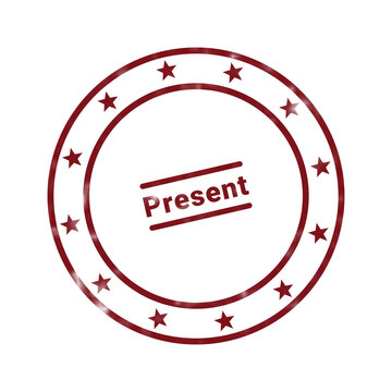 Red circular stamp with preview text and dotted border