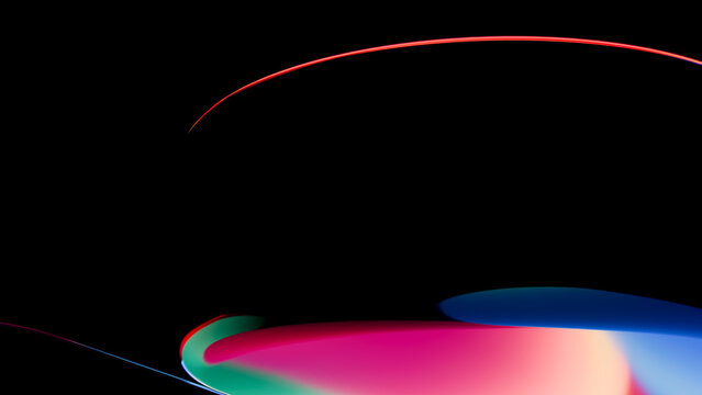 Abstract colorful curved light wave with gradient reflections