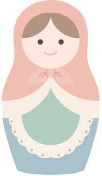 Traditional Russian Matryoshka Nesting Doll Vector Illustration