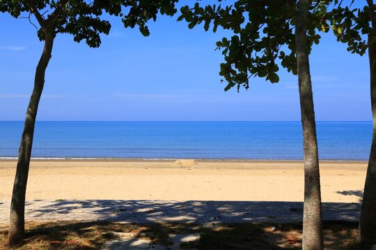 Tanjung Aru Beach in Kota Kinabalu, Sabah region of Malaysia.