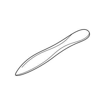 Minimalist Dagger Outline Vector - Simple Knife Blade Line Art Icon Weapon Tool