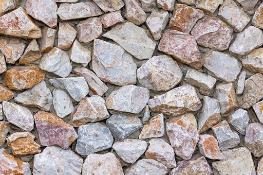 Close-up View of Natural Stone Wall Texture