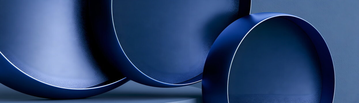 Abstract Blue Forms: Elegant, flowing blue shapes create an abstract composition with a sense of depth and sophistication.