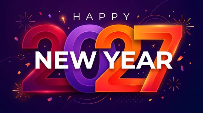 Celebrating the dawn of 2027 a vibrant and joyful new year's greeting filled with hope optimism and the promise of wonderful adventures ahead