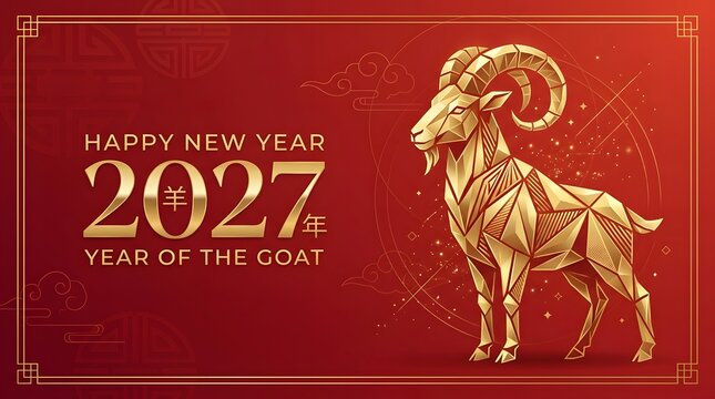 Celebrating the dawn of 2027 a year of the golden goat filled with prosperity joy and new beginnings for all to embrace with