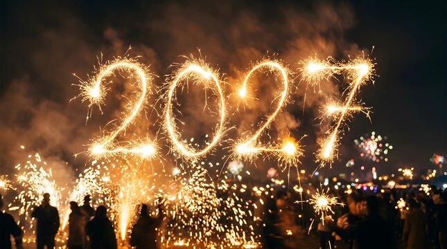 A vibrant and spectacular new year's eve celebration illuminates the night sky with dazzling fireworks ushering in the promise of a hopeful and