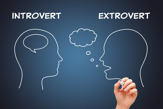 Introvert versus Extrovert Speech Bubbles Concept