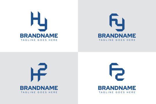 Letters HY HZ FY FZ Logo Monogram Set