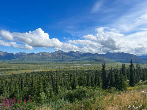 Mountains on the Glenn Highway in Alaska