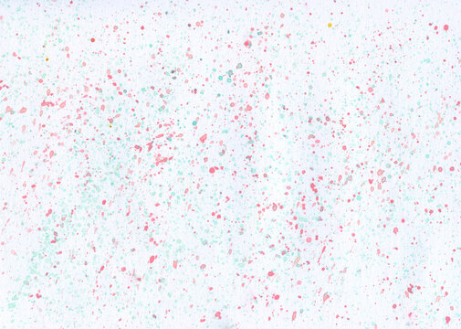 Pink And Mint Watercolor Splatters