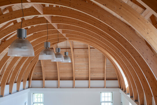 wooden ceiling of attic