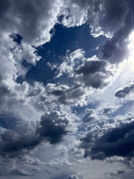 Majestic sky with dramatic clouds vertical