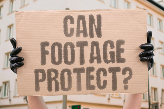"Can footage protect?" Asks whether a phone recording can shield bystanders and arrested people. FOOTAGE. PROTECT. RECORDING. BYSTANDERS. ARRESTED.