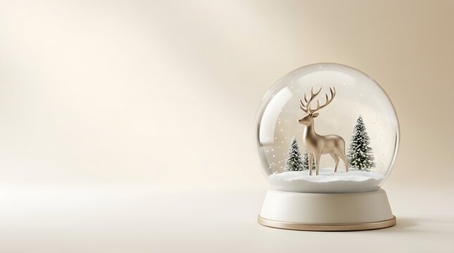A serene winter scene captured within a classic glass snow globe festive and magical
