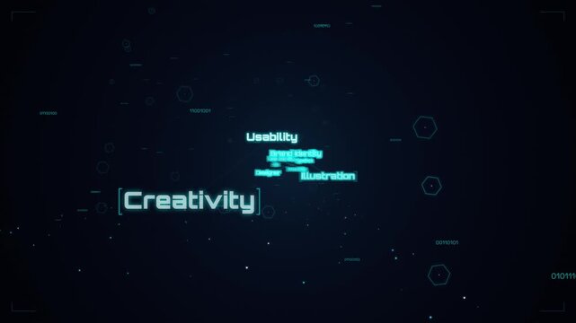 Futuristic Digital Design Typography Animation Concept